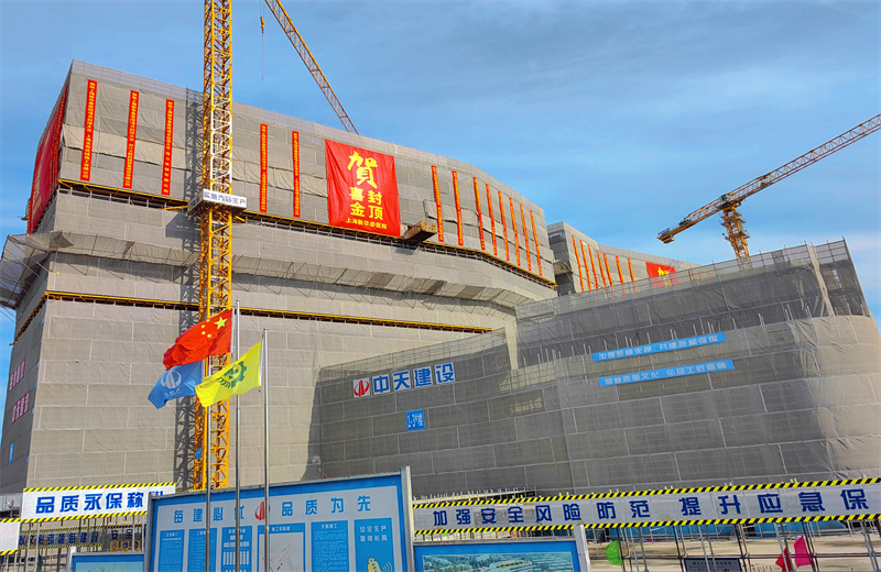 2024年10月30日，东升国际三建上海新华泰医院项目主体封顶。